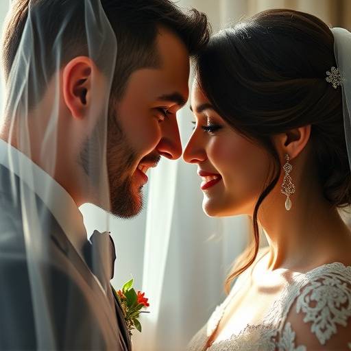 Emotioneel moment van een bruid die haar bruidegom aankijkt tijdens de ceremonie met zachte belichting.